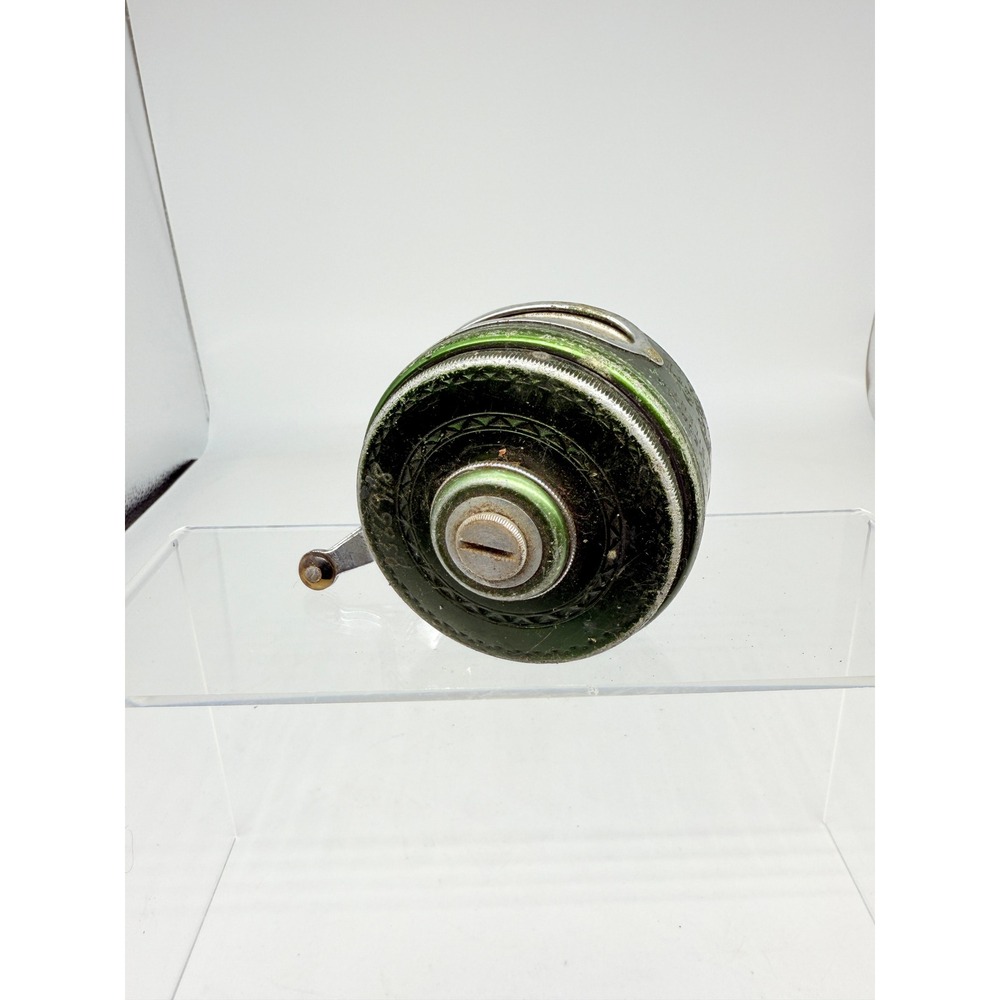 Vtg‎ Shakespeare Silent Tru-Art #1835 GD Green Automatic Fly Fishing Reel USA